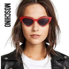 MOSCHINO- 52MM Studded Cat Eye Sunglasses- Red