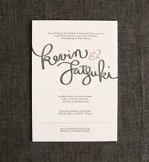 Kevin Satsuki S Hand Lettered Letterpress Wedding Invites Geboortekaartjes Trouwen