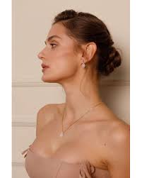 Katy Faye Neutrals September Moonstone Earrings in White