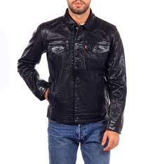 Levi S Sz S Mens Classic Motorcycle Genuine Black Buffalo Leather Trucker Jacket Levis Motorcycle Genuine Leather Jackets Jackets Levis Vintage Clothing