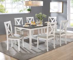 Many styles, sizes, colors & decor to choose from. Cm3476wh T 7pk 7 Pc Gracie Oaks Anya Distressed White And Gray Finish Wood Country Dining