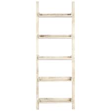 Vidaxl Leiterregal Weiß 75 X 37 X 205 Cm Massivholz Mango