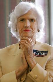 Roberta Wright McCain, the mother of Sen. John McCain who used her feisty  spirit to help convince voters during his 2008 presidential campaign, has  died. She was 108. A spokesperson for daughter-in-law