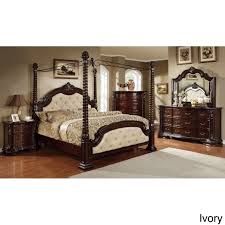 Elegant crown canopy any fabric and color available. Furniture Of America Kassania Luxury 4 Piece Poster Canopy Bedroom Set Walmart Com Walmart Com