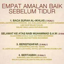 Panduan amalan, doa dan dzikir sebelum tidur dan bangun tidur, serta. 4 Amalan Baik Sebelum Tidur Resepi Tiga Serangkai Facebook