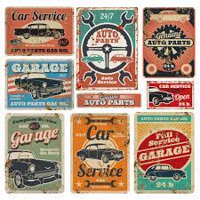 Premium Vector Vintage Road Vehicle Repair Service Garage And Car Mechanic Advertising Vector Metal Signs