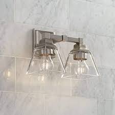 Choosing your bathroom vanity lighting is just as essential as picking out tile or hanging the perfect shower curtain. Buy Mencino Modern Wall Light Sconce Satin Nickel Hardwired 12 34 Wide 2 Light Fixture Clear Glass For Bathroom Vanity Regency Hill Online In Thailand B07bnm4q5w