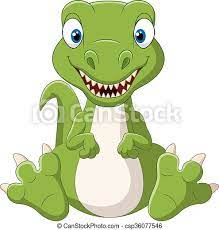 Vector Illustration Of Cute Baby Dinosaur Cartoon Canstock