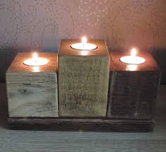 Bougeoir Trio Degrade De Cubes En Bois De Palette Deco Palette Bois Palette Deco Palette Bois