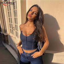 2020 fall trends are looking exciting and unexpected: Cowboy Camisole T Shirt Women Sexy Backless Simple 2020 Spring Summer Fashion Solid Color Kawaii Aesthetic Crop Tops Buy At The Price Of 9 86 In Aliexpress Com Imall Com
