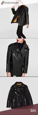 Zara Oversized Leather Jacket Zara Leather Jacket Faux Leather Moto Jacket Leather Jacket