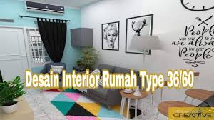 Denah rencana rumah 1 lantai (rumah tumbuh direncanakan 2lt) diatas lahan seluas 96 m2 (8 m x 12 m). Desain Interior Rumah Type 36 60 Yang Rapi Cara Penataannya Youtube