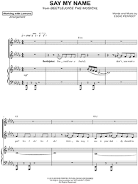 Download and print in pdf or midi free sheet music for beetlejuice arranged by musicman190 for piano (solo). Working With Lemons Say My Name Sheet Music In Db Major Transposable Download Print Sku Mn0208480