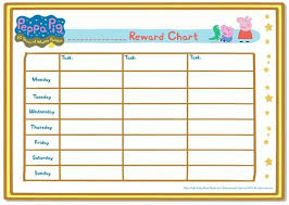 Peppa Pig Schedule Reward Chart Childrens Reward Charts Reward Chart Kids
