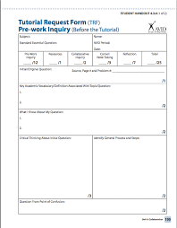 Tutorial Request Form And Tutorial Reflection Avid Tutorial Cooperative Learning