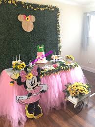 Minnie Mouse Birthday Ideas For 2 Year Old Daughter Sunflower Minnie Mouse Birthday Party By Ws Events Sunflower Birthday Parties Minnie Birthday Party Garden Party Birthday