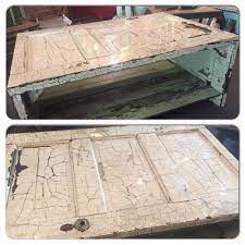 Time to start putting this table together. Old Door New Look Coffee Table Made From An Old 5 Panel Door And Recycled Bead Board For The Shelf Door Coffee Tables Doors Repurposed Old Door