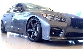 Custom Infiniti Q50 With Stillen Body Kit Stillen Exhaust And Intake Stillen Pulley Coil Over Suspe Infiniti Q50 Nissan Infiniti Custom Wheels And Tires
