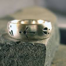 Deer Track Turkey Track Wedding Band Nature Ring Comfort Fit Sterling Silver Deer Track Wedding Band Hunting Wedding Rings Wedding Bands