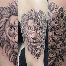 #lion tattoo #leo tattoo #zodiac tattoo #flower tattoo #arm tattoo #grey tattoo #animal tattoo. 8 Lion Flowers Tattoo Ideas Leo Tattoos Sleeve Tattoos Lioness Tattoo