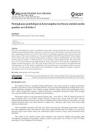 Check spelling or type a new query. Pdf Peningkatan Pembelajaran Keterampilan Berbicara Melalui Media Gambar Seri Di Kelas I