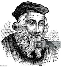 Portrait Of John Calvin Stock Illustration