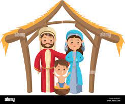 Cute Manger Family Holy Mary Joseph And Baby Jesus Stock Vector Image Art Alamy