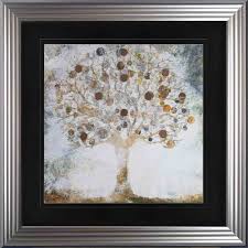 Great savings free delivery / collection on many items. Copper Coin Tree Framed Wall Art With Silver Frame 55 X 55cm Wall Decor Solent Beds Furniture
