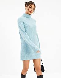 Browse the latest styles in women's workwear tops. High Neck Long Sleeve Knit Dress In Black Glassons