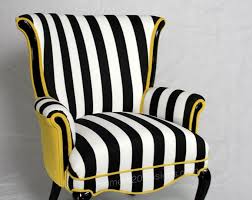Free Shipping Can Replicate Sold Black And White Striped Etsy In 2020 Striped Chair Furniture Upholstered Chairs