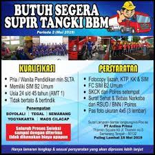 Lowongan kerja supir truk tangki pertamina di medan. Lowongan Kerja Supir Tangki Bbm Juli 2021