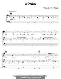Words The Bee Gees By B Gibb M Gibb R Gibb On Musicaneo Sheet Music Notes Piano Music Notes Bee Gees