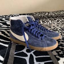 Free shipping both ways on navy blue nike shoes for men from our vast selection of styles. Navy Blue Suede Nike Blazers In Men S 8 5 Or Women S Depop