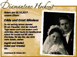 Weitere ideen zu diamantene hochzeit, hochzeit, diamanten. Diamantene Hochzeit Nordkurier Anzeigen