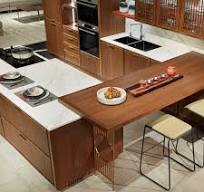 European Top Design Walnut Style Plywood Lacquer Home Furniture Wooden  Storage Modern American Flat Pack Hutch Kitchen Cabinets