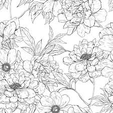 Bedroom Black And White Floral Wallpaper Black And White Floral Wall Mural Self Adhesive Fabric Etsy In 2020 Floral Wallpaper Black And White Wallpaper Floral Wall