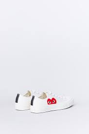 Comme Des Garcons Play X Converse Chuck Taylor 1970s Hi Beige Comme Des Garcons Play X Converse 70s Chuck Low Features Iconic Cdg Heart Logo Rubber Sole Silver Eyelets And Contrast Womens Converse Sneakers Converse 70s