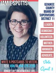 ▻ Campaign #65 is for Jamie Spotts running for a County Board in WI. We  have another candidate in Wisconsin who needs our help boosting Democratic  voter turnout. Her name is Jamie