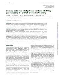 Pdf Breaking Bad News What Patients Want And What They Get Evaluating The Spikes Protocol In Germany