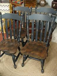 Reclaimed Vintage Black Paint Early American Set 4 Dining Kitchen Chair Chairs Sale Call For A Ship Quote Dining Furniture Redo Dining Chairs Antique Chairs