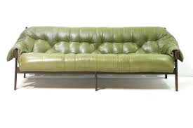 Get 5% in rewards with club o! Model Mp 041 Green Leather Sofa From Percival Lafer 1960s 85056