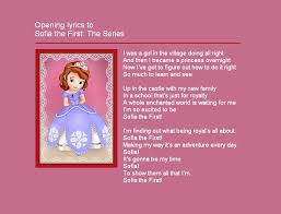 Opening Lyrics To Sofia The First The Series Sofia The First Songs Sofia Song One Song Lyrics