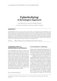 Pdf Cyberbullying A Sociological Approach