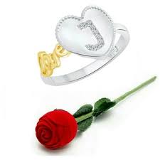 Letter j in heart coloring page from valentine's day english alphabet letters category. Buy Vighnaharta Valentine Love J Alphabet In Heart Cz Rhodium Plated Alloy Ring With Rose Ring Box For Women And Girls Online Get 66 Off