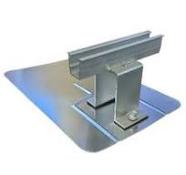 6in Asphalt Mini Rail With Flashing Roof Mount for Solar Panel | Silver
