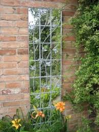 Galvanised Metal Leaf Trellis Mirror Garden Mirrors Outdoor Mirror Garden Trellis