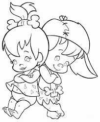 Download this adorable dog printable to delight your child. Printable Cartoon Little Pebbles And Bamm Bamm Coloring Pages Coloring Home