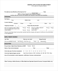 Check spelling or type a new query. Free 11 Sample Generic Employment Application Forms In Pdf Ms Word