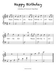 Happy Birthday For Level 1 Piano With Lyrics By Digital Sheet Music For Piano Solo Download Pr Happy Birthday Music Notes Sheet Music Happy Birthday Music