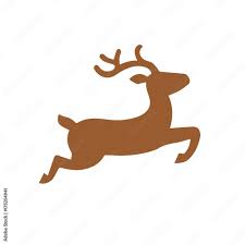 Buntes einfaches Weihnachtssymbol - Elch springend Stock Vector | Adobe  Stock